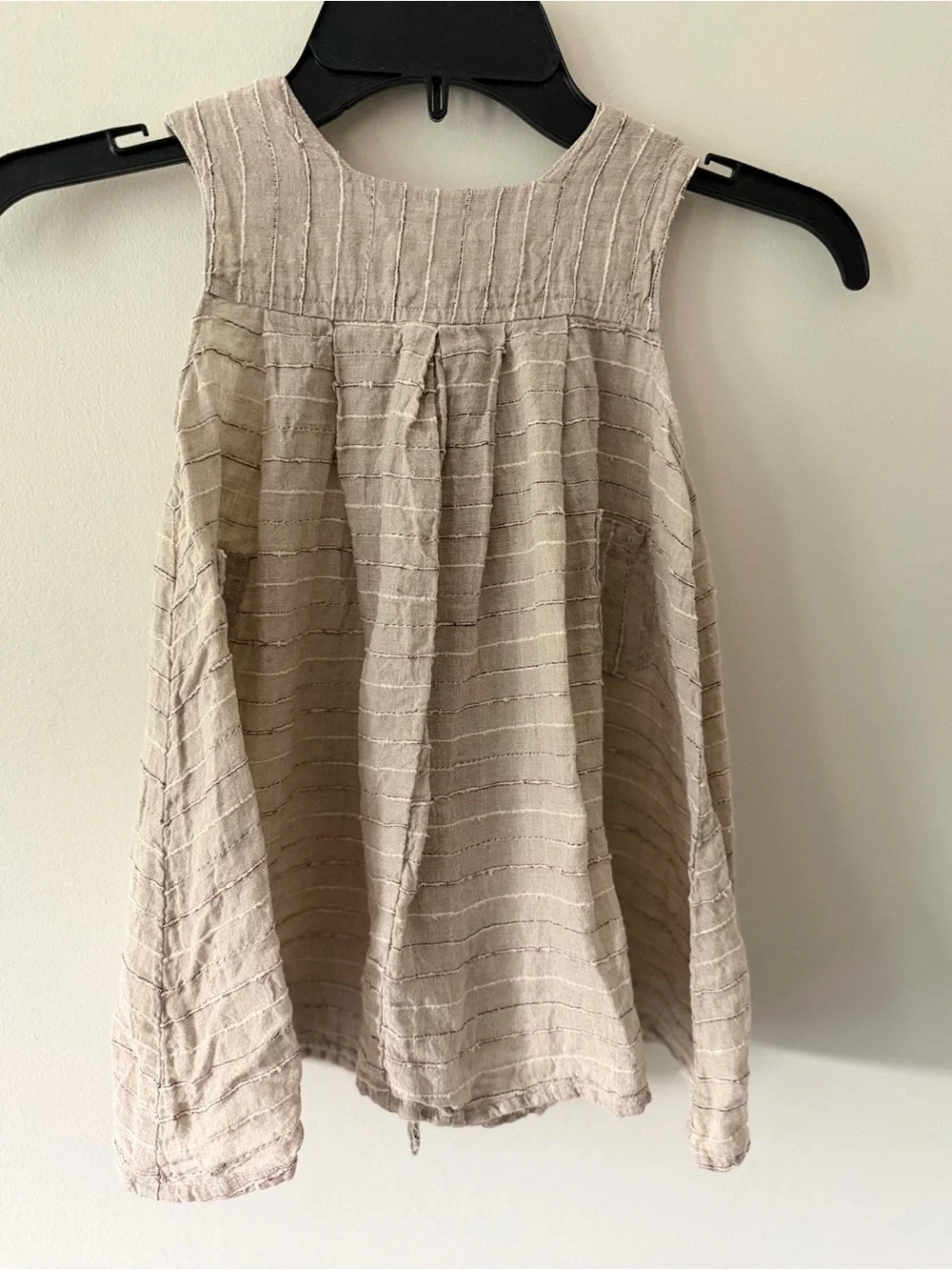 La Bottega di Brunella Linen Sleeveless Dress Girls Size 2T Beige Made in Italy